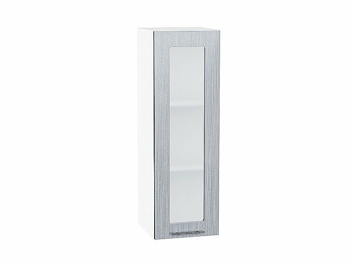 Шкаф верхний с 1-ой остекленной дверцей Валерия-М Серый металлик дождь светлый Белый 920*300*318