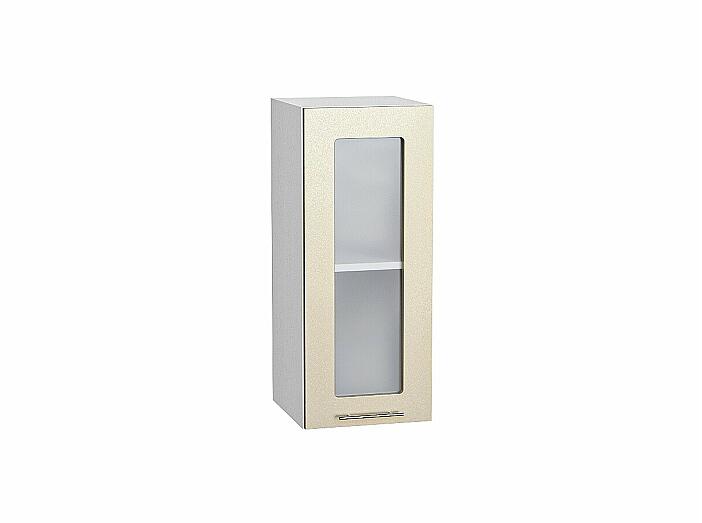 Шкаф верхний с 1-ой остекленной дверцей Валерия-М В 300 Бежевый металлик-Белый