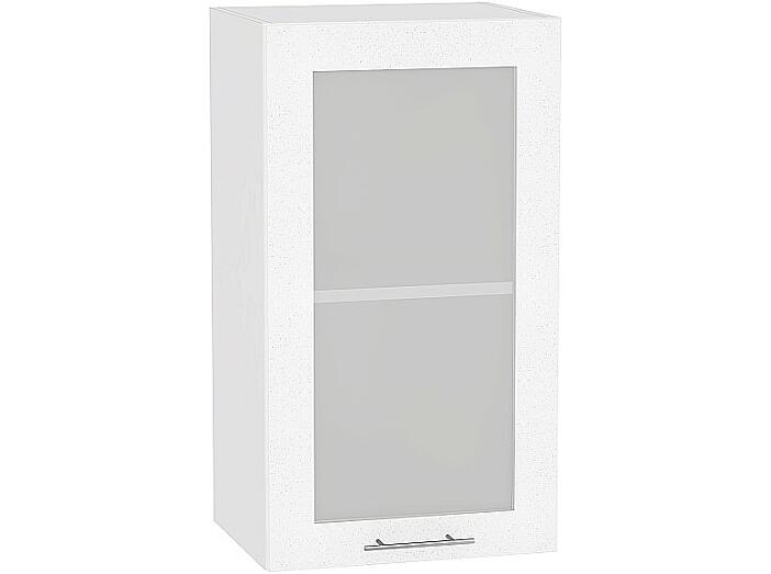 Шкаф верхний с 1-ой остекленной дверцей Валерия-М В 409 Белый металлик-Белый