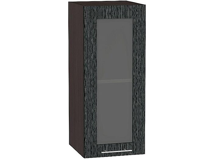 Шкаф верхний с 1-ой остекленной дверцей Валерия-М В 309 Черный металлик дождь-Венге