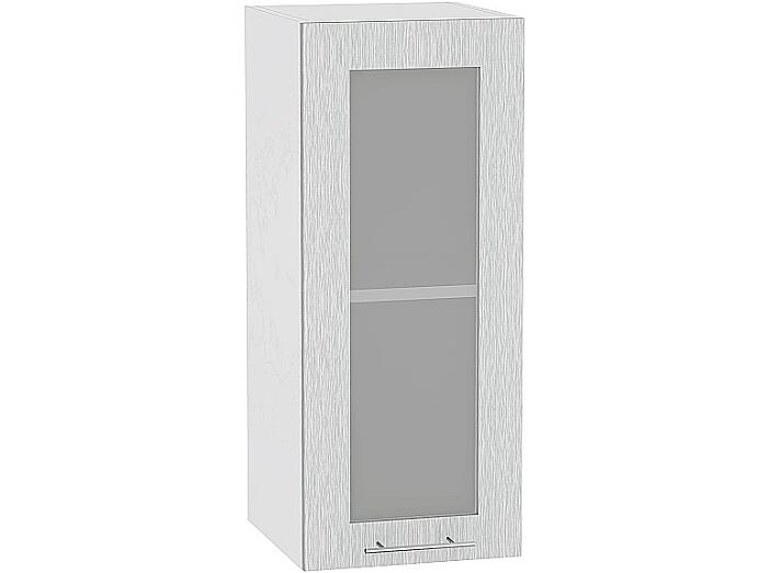 Шкаф верхний с 1-ой остекленной дверцей Валерия-М В 309 Серый металлик дождь светлый-Белый