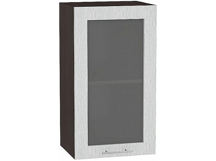 Шкаф верхний с 1-ой остекленной дверцей Валерия-М В 400 Серый металлик дождь светлый-Венге