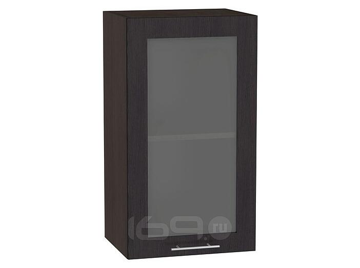 Шкаф верхний с 1-ой остекленной дверцей Валерия-М В 400 Венге-Венге
