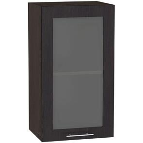Шкаф верхний с 1-ой остекленной дверцей Валерия-М В 400 Венге-Венге