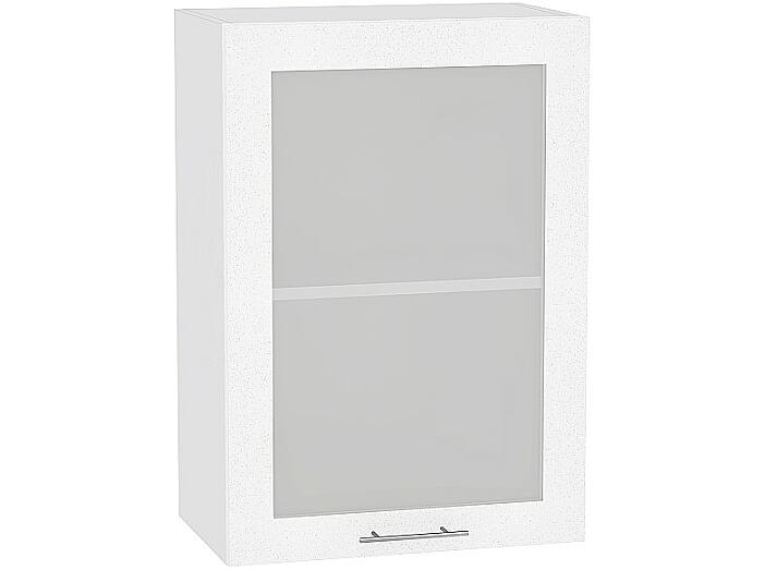 Шкаф верхний с 1-ой остекленной дверцей Валерия-М В 509 Белый металлик-Белый