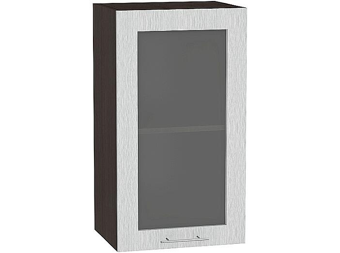 Шкаф верхний с 1-ой остекленной дверцей Валерия-М В 409 Серый металлик дождь светлый-Венге