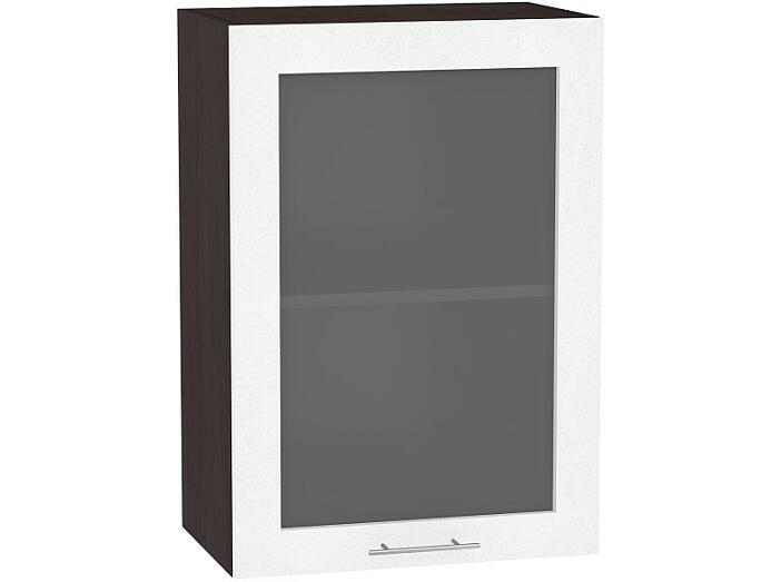 Шкаф верхний с 1-ой остекленной дверцей Валерия-М В 500 Белый металлик-Венге