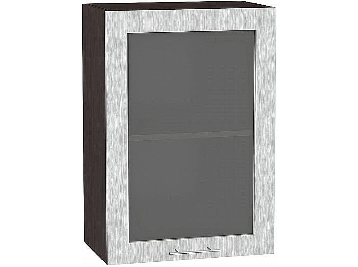 Шкаф верхний с 1-ой остекленной дверцей Валерия-М В 500 Серый металлик дождь светлый-Венге