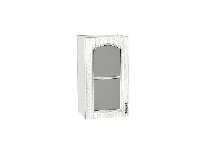 Шкаф верхний с 1-ой остекленной дверцей Верона В 409 Ясень золото-Белый 