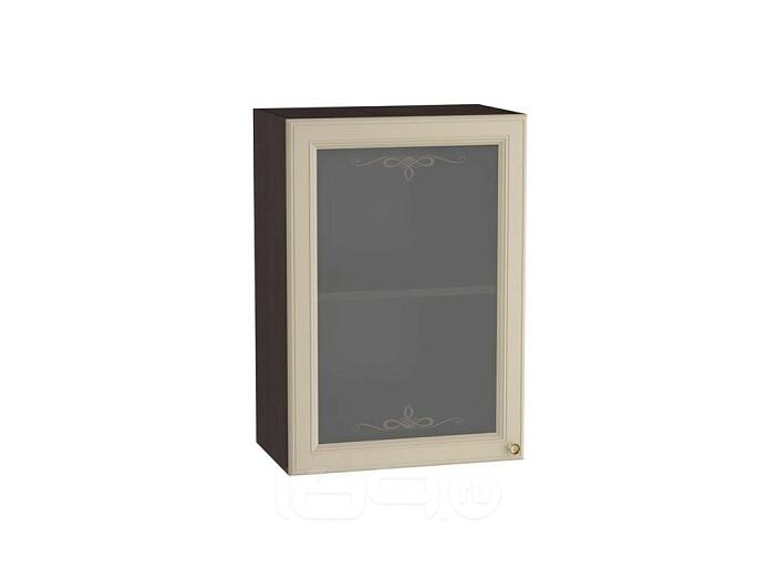Шкаф верхний с 1-ой остекленной дверцей Версаль В 500 Латте Софт-Венге