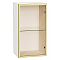 Шкаф верхний с 1-ой остекленной дверцей Золотой/Белый Полки Стекло 716*400*322