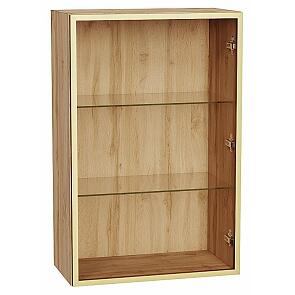 Шкаф верхний с 1-ой остекленной дверцей Золотой/Дуб Вотан Полки Стекло 920*600*322