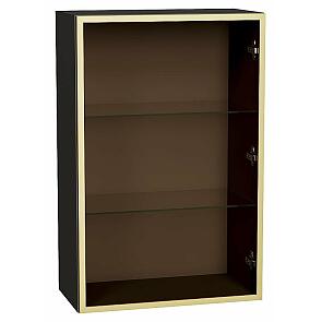 Шкаф верхний с 1-ой остекленной дверцей Золотой/Graphite Полки Стекло 920*600*322