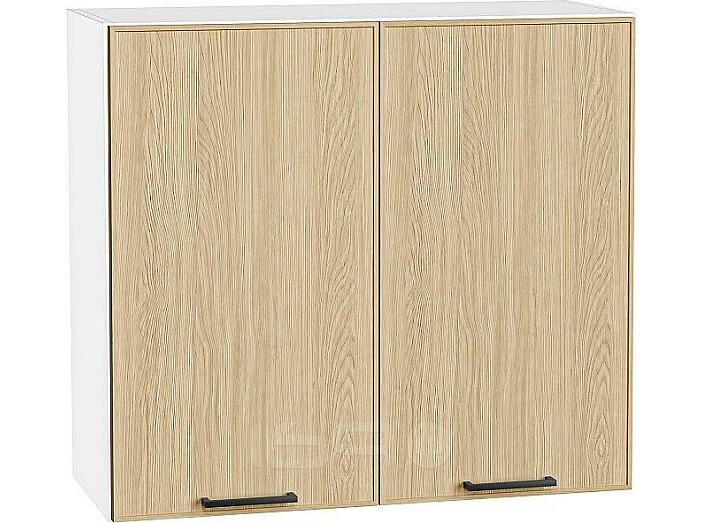 Шкаф верхний с 2-мя дверцами Эйр Real Oak/Белый 716*800*320