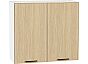 Шкаф верхний с 2-мя дверцами Эйр Real Oak/Белый 716*800*320