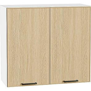 Шкаф верхний с 2-мя дверцами Эйр Real Oak/Белый 716*800*320