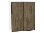 Шкаф верхний с 2-мя дверцами Флэт Brown Casella Oak 2S/Белый 716*600*318