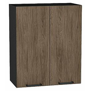Шкаф верхний с 2-мя дверцами Флэт Brown Casella Oak 2S/Graphite 716*600*318