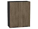 Шкаф верхний с 2-мя дверцами Флэт Brown Casella Oak 2S/Graphite 716*600*318
