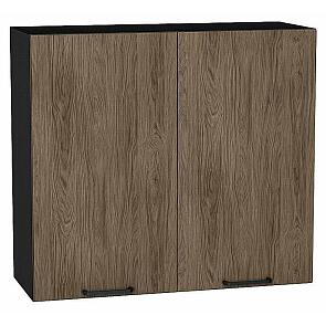 Шкаф верхний с 2-мя дверцами Флэт Brown Casella Oak 2S/Graphite 716*800*318
