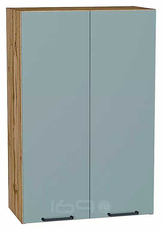 Шкаф верхний с 2-мя дверцами Флэт Grey-green In 2S/Дуб Вотан 920*600*318