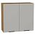 Шкаф верхний с 2-мя дверцами Флэт Light Grey In 2S/Дуб Вотан 716*800*318