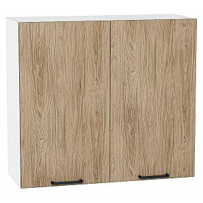Шкаф верхний с 2-мя дверцами Флэт Natural Casella Oak 2S/Белый 716*800*318