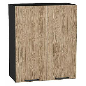 Шкаф верхний с 2-мя дверцами Флэт Natural Casella Oak 2S/Graphite 716*600*318