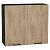 Шкаф верхний с 2-мя дверцами Флэт Natural Casella Oak 2S/Graphite 716*800*318