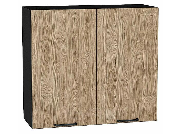 Шкаф верхний с 2-мя дверцами Флэт Natural Casella Oak 2S/Graphite 716*800*318