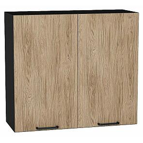 Шкаф верхний с 2-мя дверцами Флэт Natural Casella Oak 2S/Graphite 716*800*318