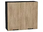 Шкаф верхний с 2-мя дверцами Флэт Natural Casella Oak 2S/Graphite 716*800*318