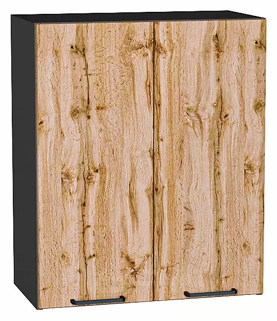 Шкаф верхний с 2-мя дверцами Флэт Wotan Oak 2S/Graphite 716*600*318