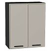 Шкаф верхний с 2-мя дверцами Фрейм Clay Silk/Graphite 716*600*324