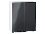 Шкаф верхний с 2-мя дверцами Фьюжн Anthracite Белый 716*600*320