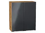Шкаф верхний с 2-мя дверцами Фьюжн Anthracite Дуб Вотан 716*600*320