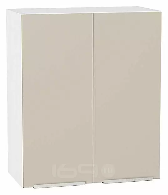 Шкаф верхний с 2-мя дверцами Фьюжн Cream Silk/Белый 716*600*320