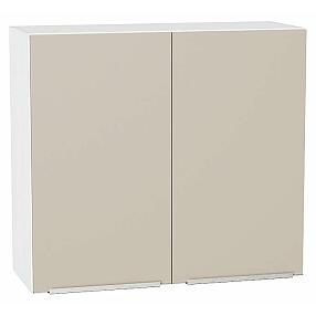 Шкаф верхний с 2-мя дверцами Фьюжн Cream Silk/Белый 716*800*320