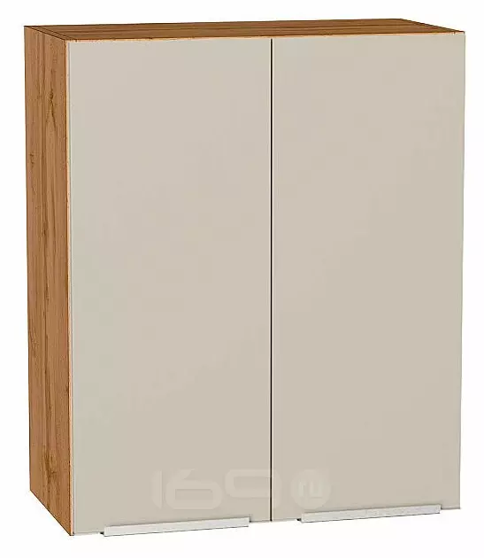 Шкаф верхний с 2-мя дверцами Фьюжн Cream Silk/Дуб Вотан 716*600*320