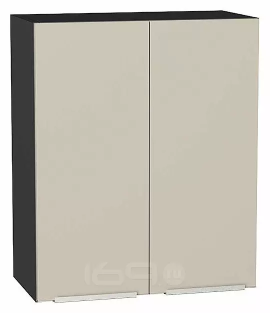 Шкаф верхний с 2-мя дверцами Фьюжн Cream Silk/Graphite 716*600*320