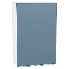 Шкаф верхний с 2-мя дверцами Фьюжн Silky Blue Белый 920*600*320