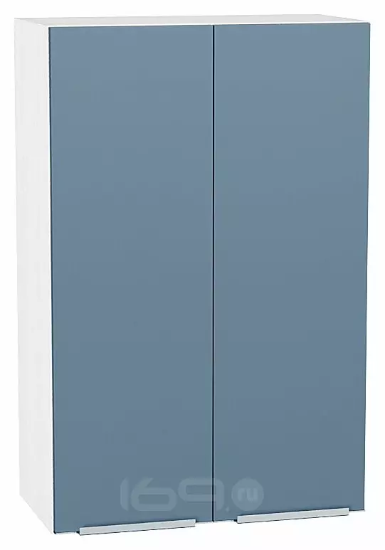 Шкаф верхний с 2-мя дверцами Фьюжн Silky Blue Белый 920*600*320