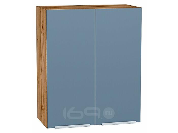 Шкаф верхний с 2-мя дверцами Фьюжн Silky Blue Дуб Вотан 716*600*320