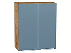 Шкаф верхний с 2-мя дверцами Фьюжн Silky Blue Дуб Вотан 716*600*320