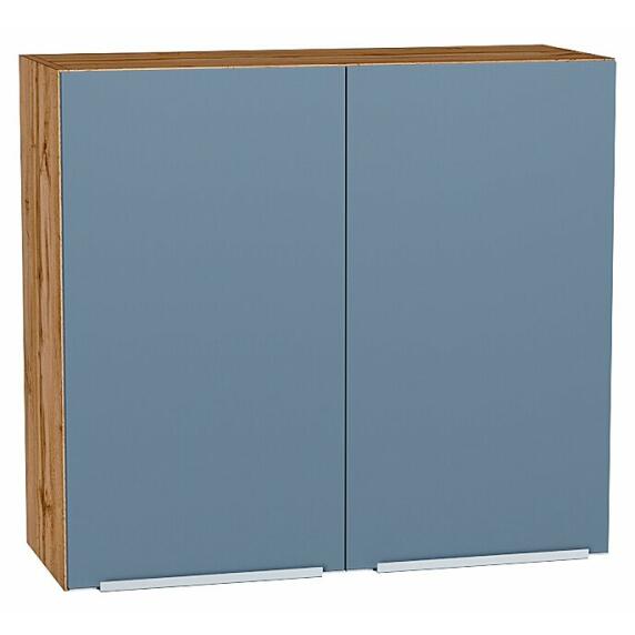Шкаф верхний с 2-мя дверцами Фьюжн Silky Blue Дуб Вотан 716*800*320