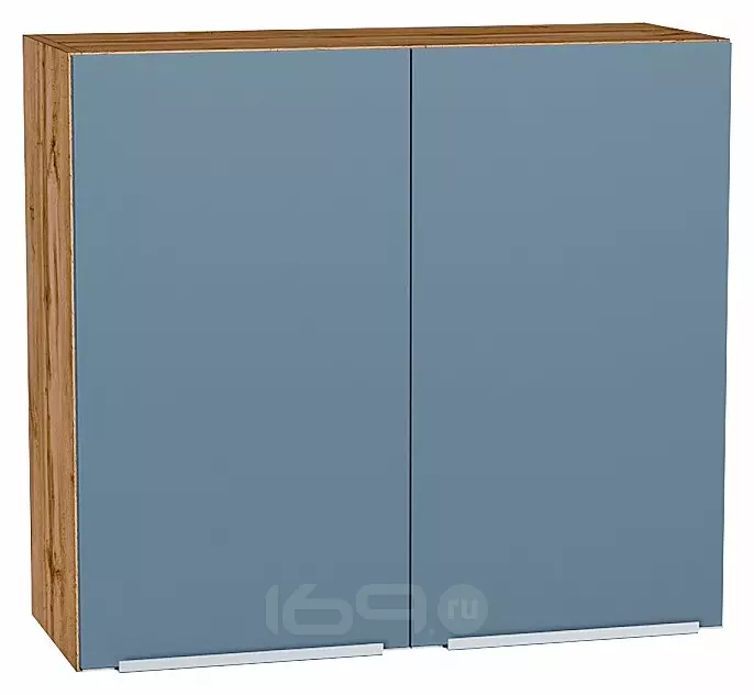Шкаф верхний с 2-мя дверцами Фьюжн Silky Blue Дуб Вотан 716*800*320