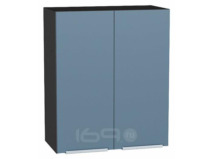 Шкаф верхний с 2-мя дверцами Фьюжн Silky Blue Graphite 716*600*320
