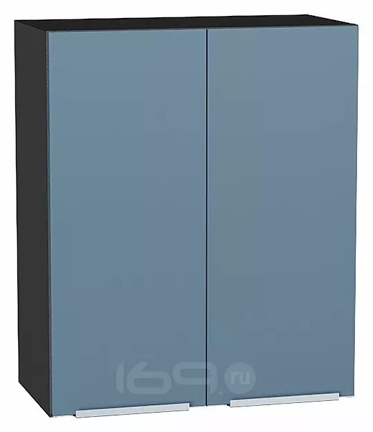 Шкаф верхний с 2-мя дверцами Фьюжн Silky Blue Graphite 716*600*320