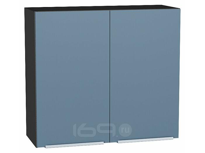 Шкаф верхний с 2-мя дверцами Фьюжн Silky Blue Graphite 716*800*320