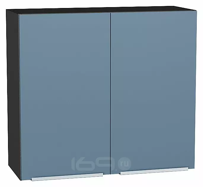Шкаф верхний с 2-мя дверцами Фьюжн Silky Blue Graphite 716*800*320